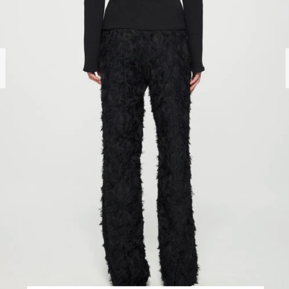 MADE IN FRANCE CHIC ZIGZAG FRINGE FLARE PANTS - Picture 2 of 3